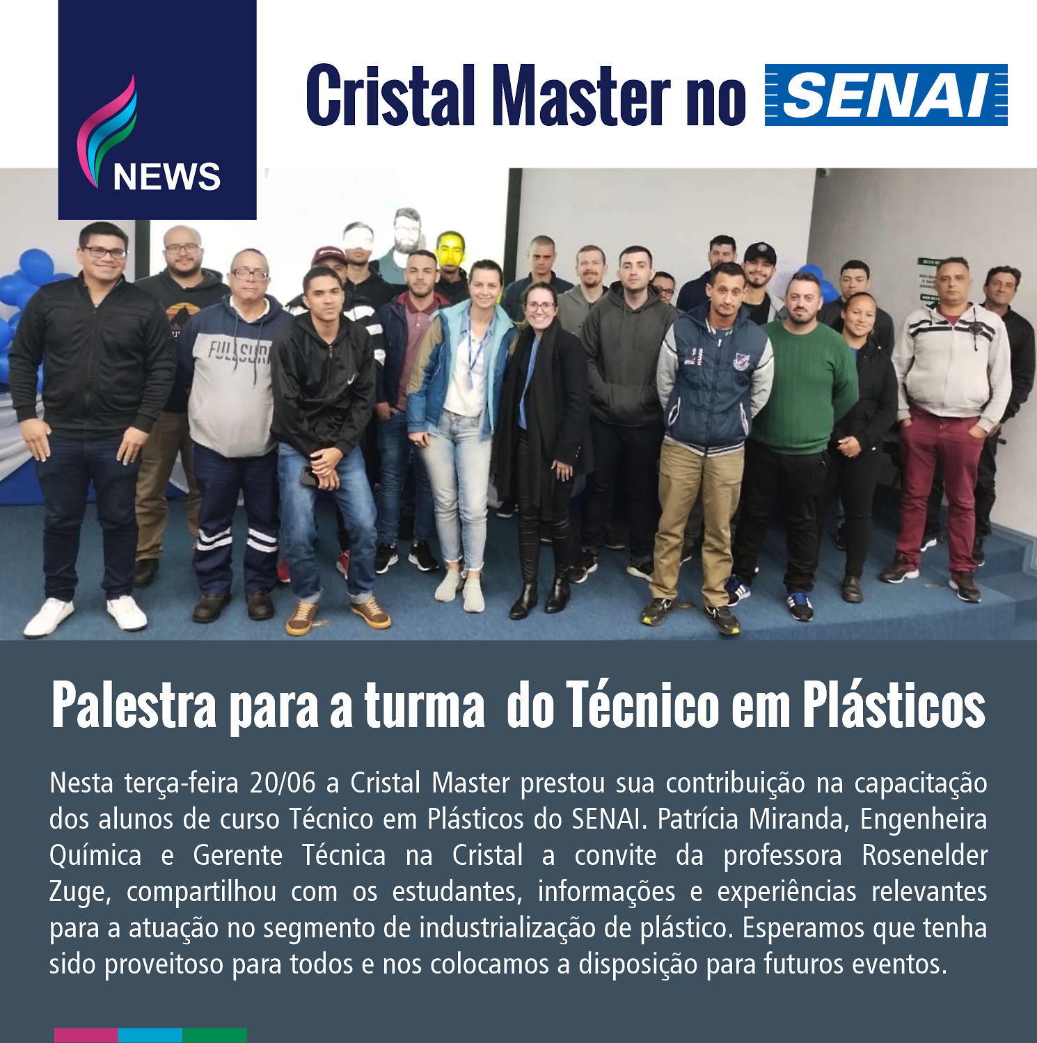 Cristal Master no SENAI 20/06/2023